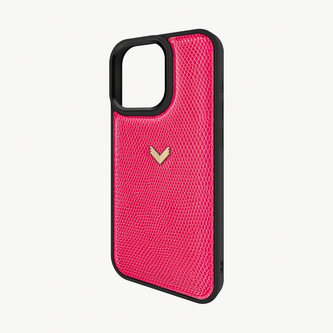 iPhone 15 Pro Phone Case, Calf Leather, Lizard Texture