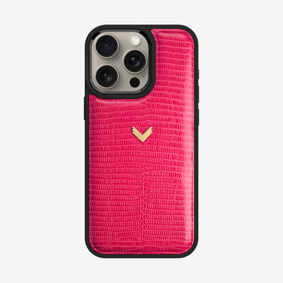 iPhone 15 Pro Phone Case, Calf Leather, Lizard Texture