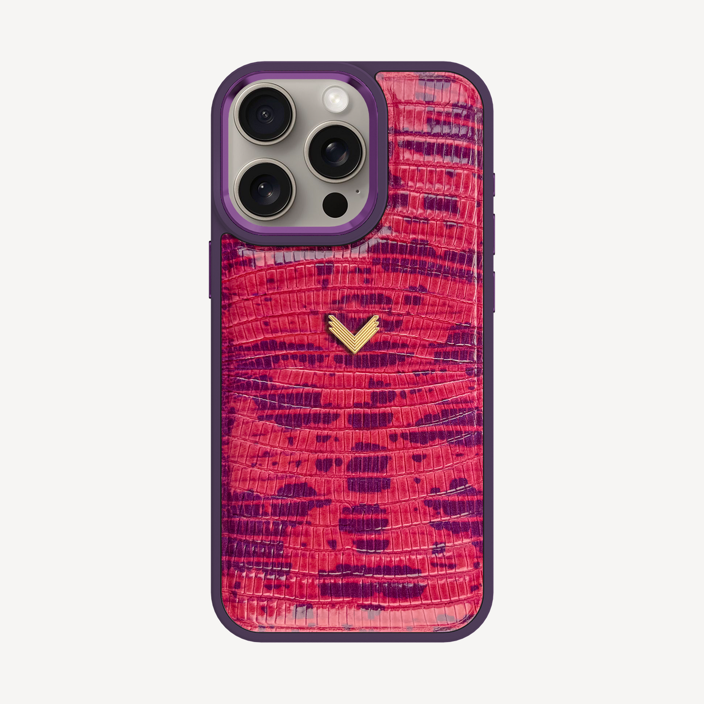 iPhone 15 Pro Phone Case, Calf Leather, Lizard Texture