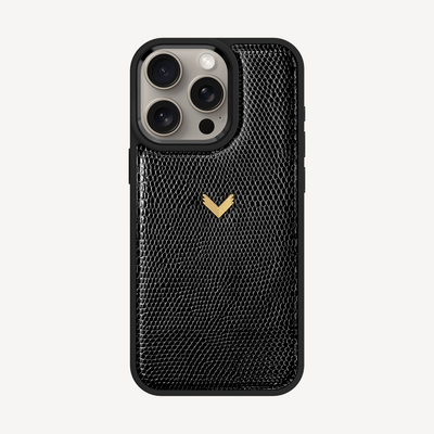 iPhone 15 Pro Phone Case, Calf Leather, Lizard Texture
