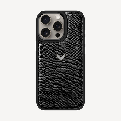 iPhone 15 Pro Phone Case, Calf Leather, Lizard Texture