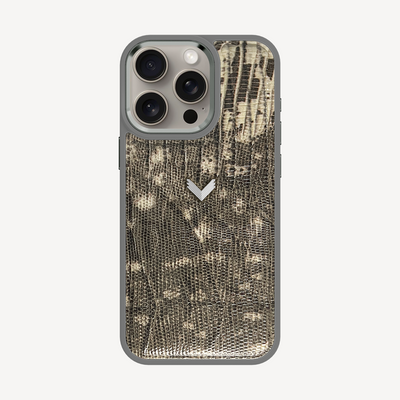 iPhone 15 Pro Max Case, Calf Leather, Lizard Texture