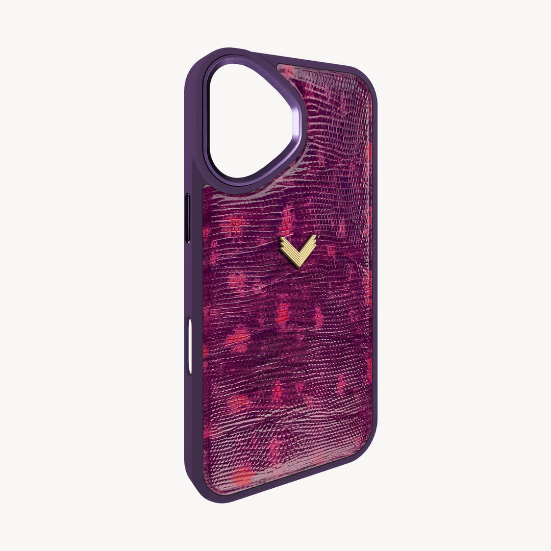 iPhone 16 Pro Phone Case, Calf Leather, Lizard Texture