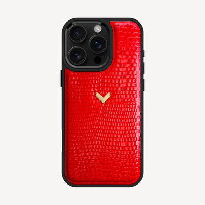 iPhone 16 Pro Phone Case, Calf Leather, Lizard Texture