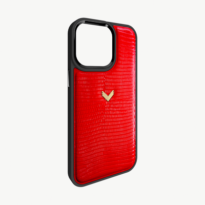 iPhone 16 Pro Phone Case, Calf Leather, Lizard Texture