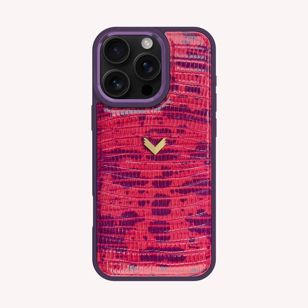 iPhone 16 Pro Phone Case, Calf Leather, Lizard Texture