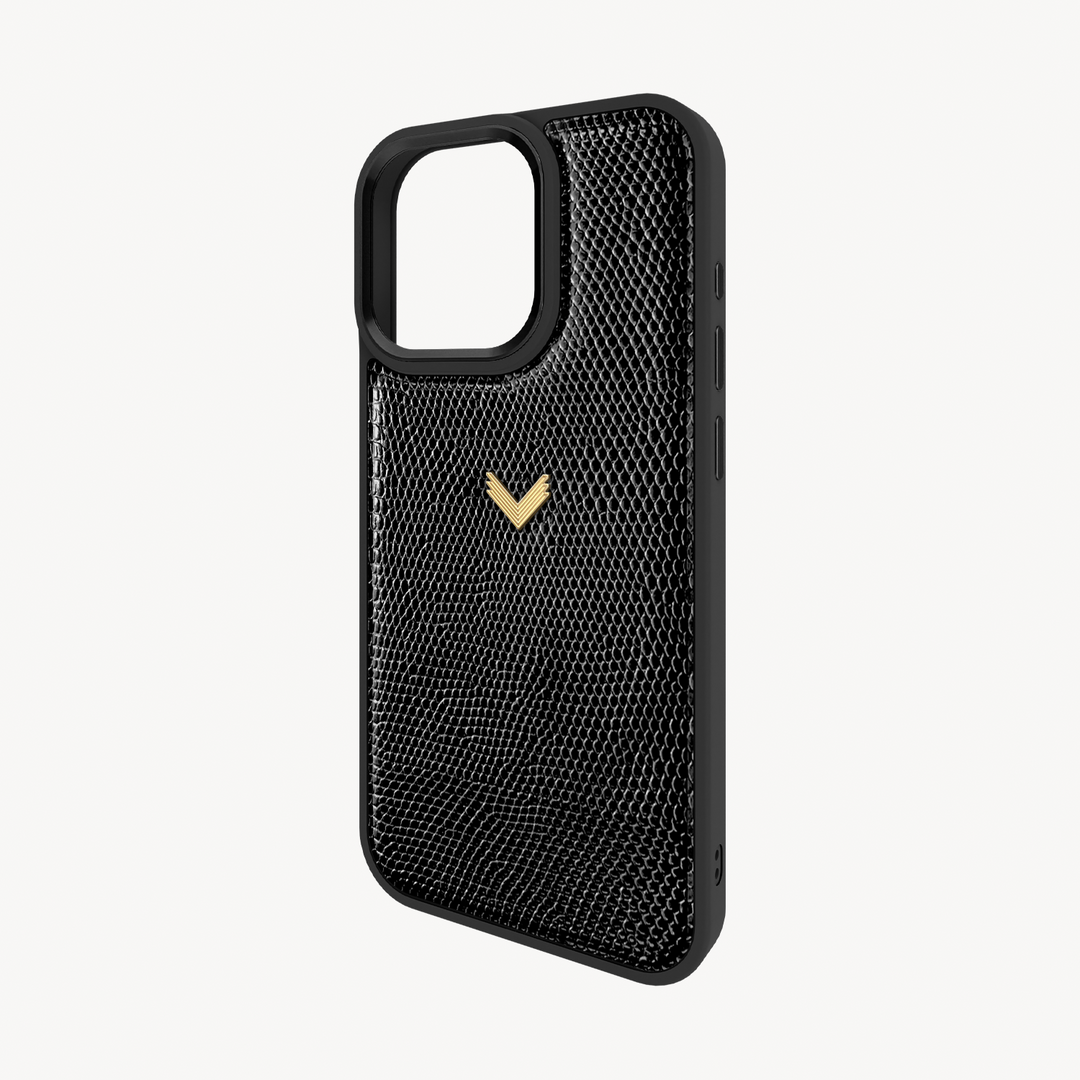 iPhone 16 Pro Phone Case, Calf Leather, Lizard Texture