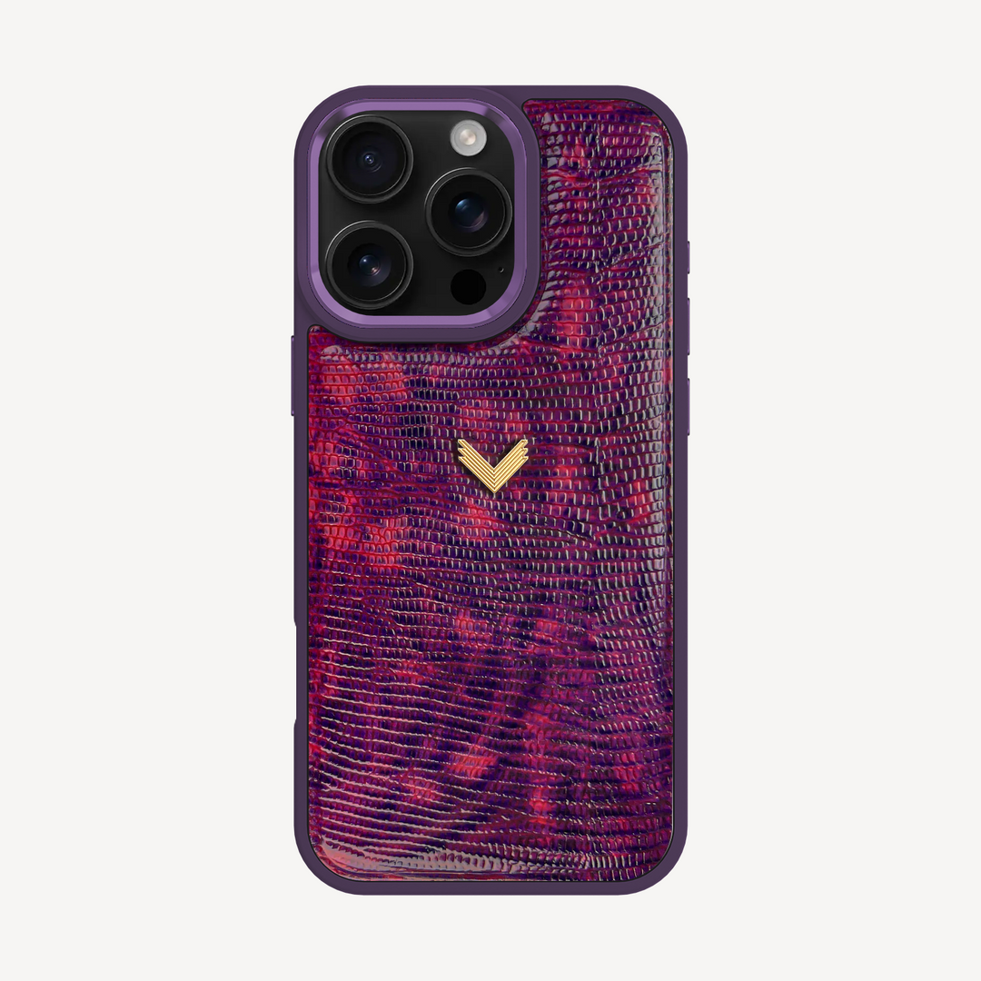 iPhone 16 Pro Phone Case, Calf Leather, Lizard Texture