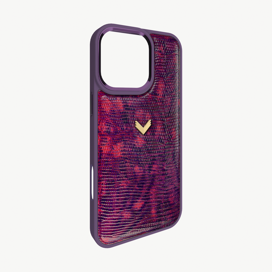 iPhone 16 Pro Phone Case, Calf Leather, Lizard Texture