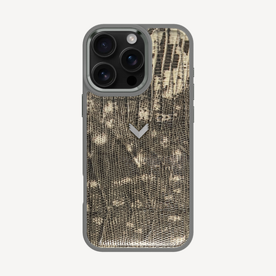 iPhone 16 Pro Phone Case, Calf Leather, Lizard Texture