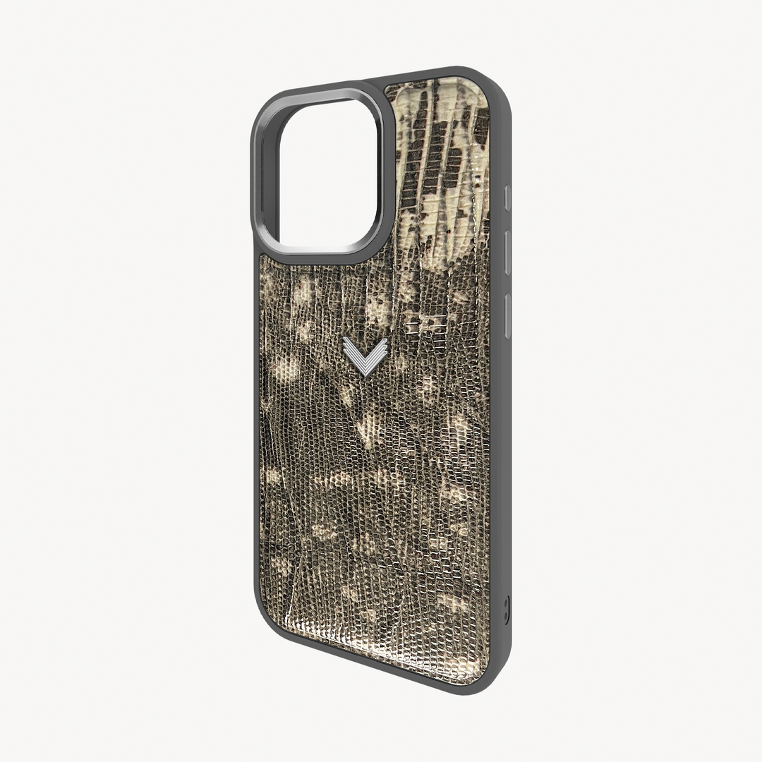 iPhone 16 Pro Phone Case, Calf Leather, Lizard Texture