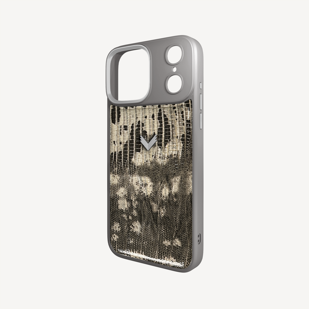 iPhone 17 Pro Phone Case, Calf Leather, Lizard Texture