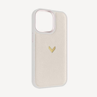 iPhone 14 Pro Phone Case, Calf Leather, Lizard Texture