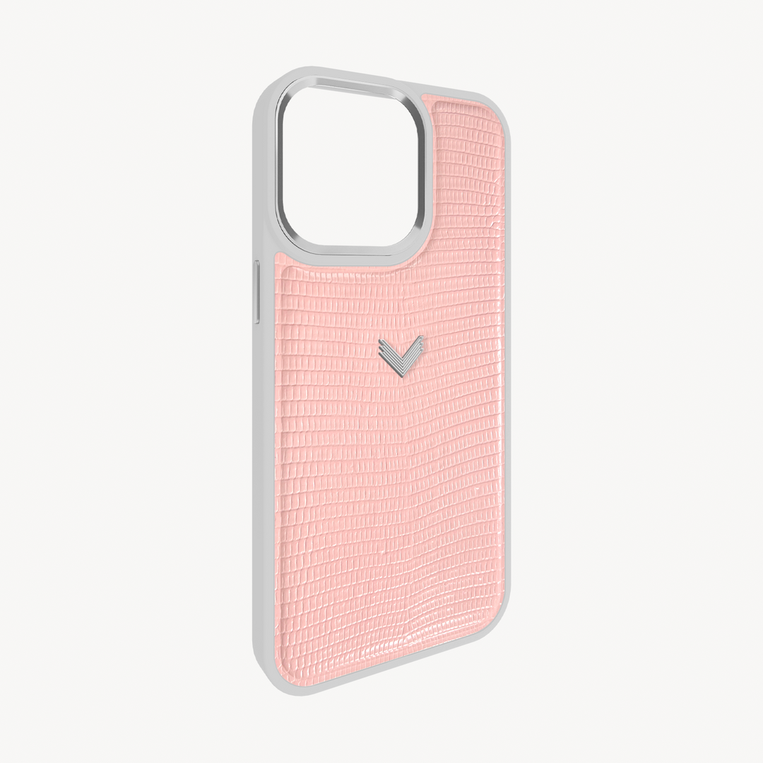 iPhone 14 Pro Phone Case, Calf Leather, Lizard Texture