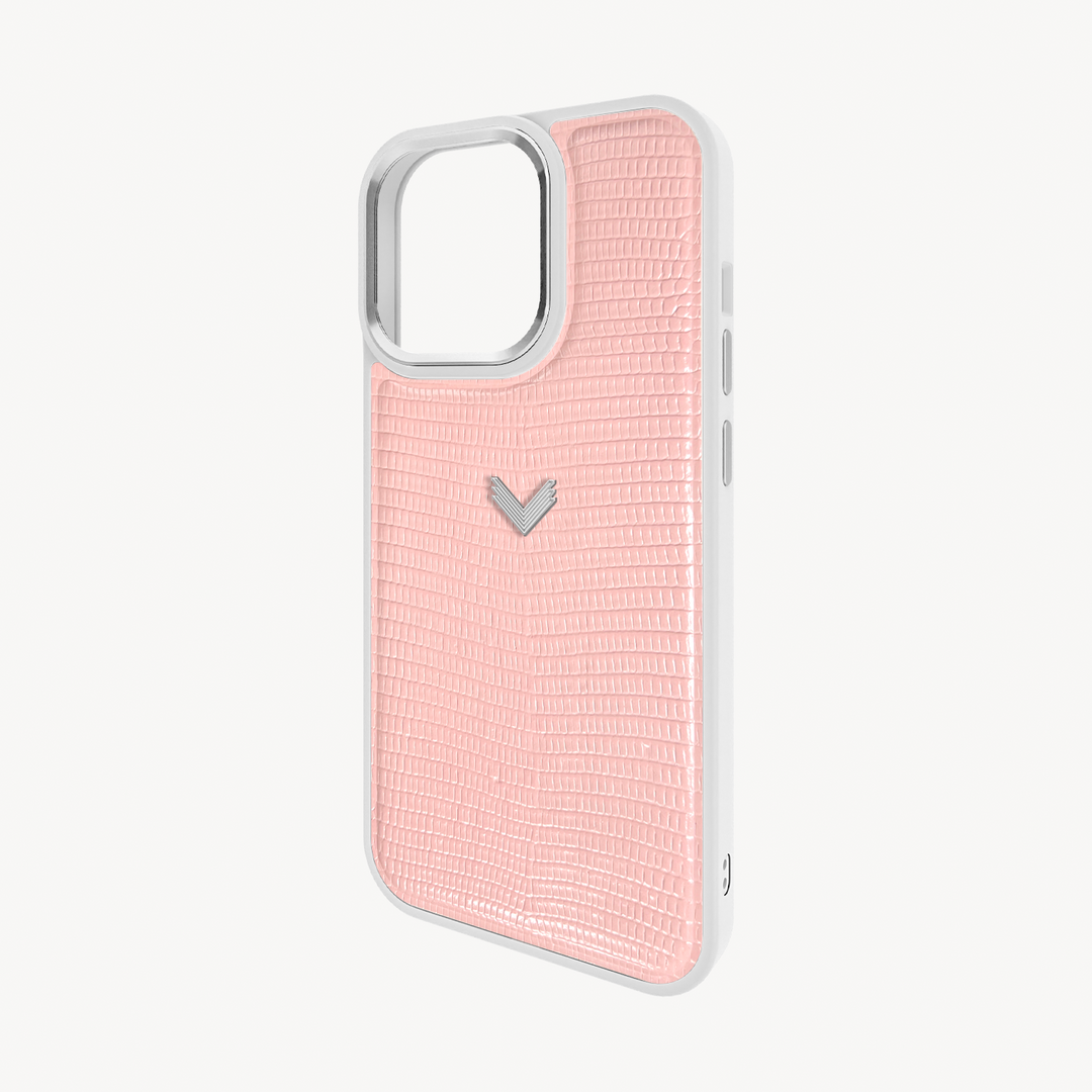 iPhone 14 Pro Phone Case, Calf Leather, Lizard Texture