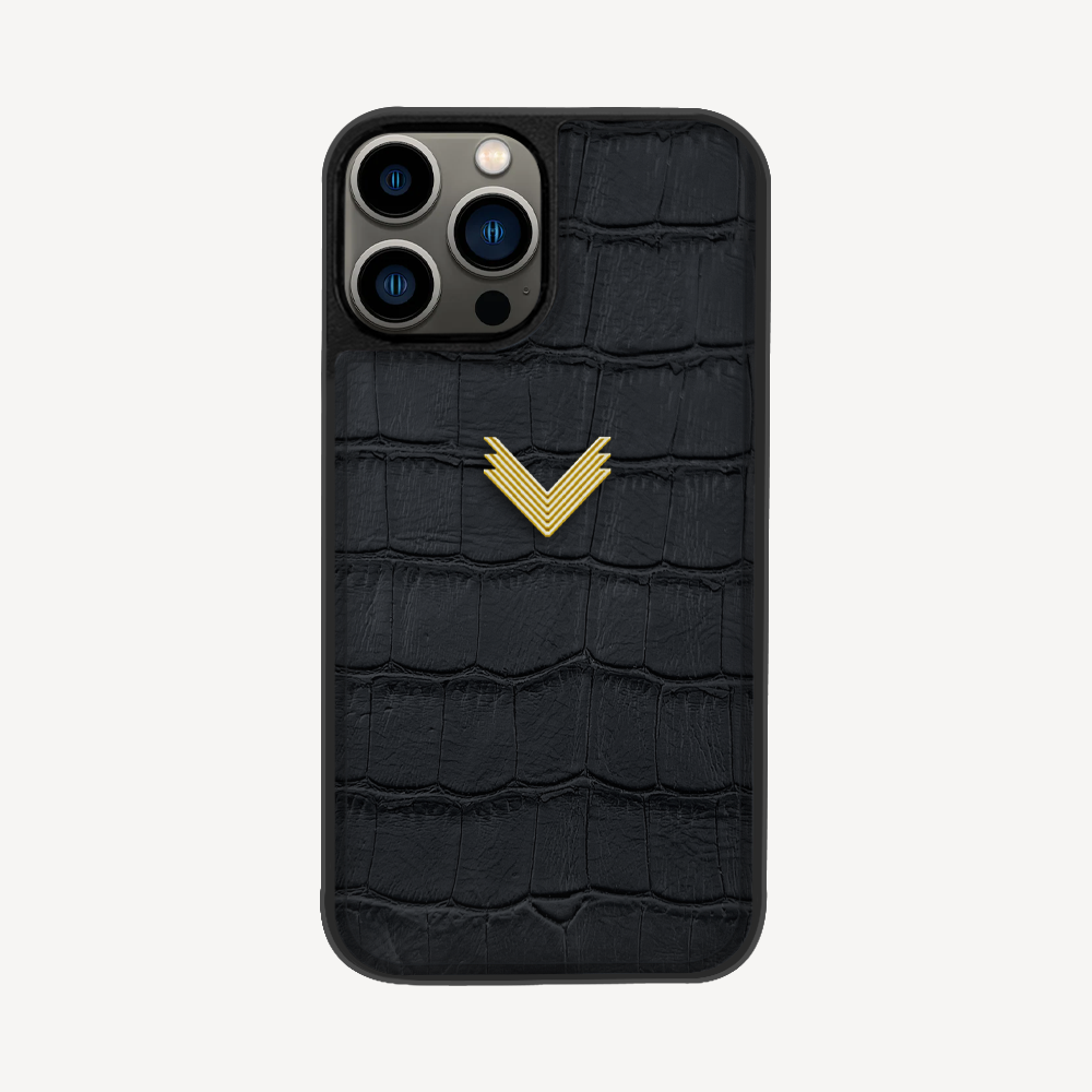 iPhone 12/12 Pro Phone Case, Calf Leather, Crocodile Texture