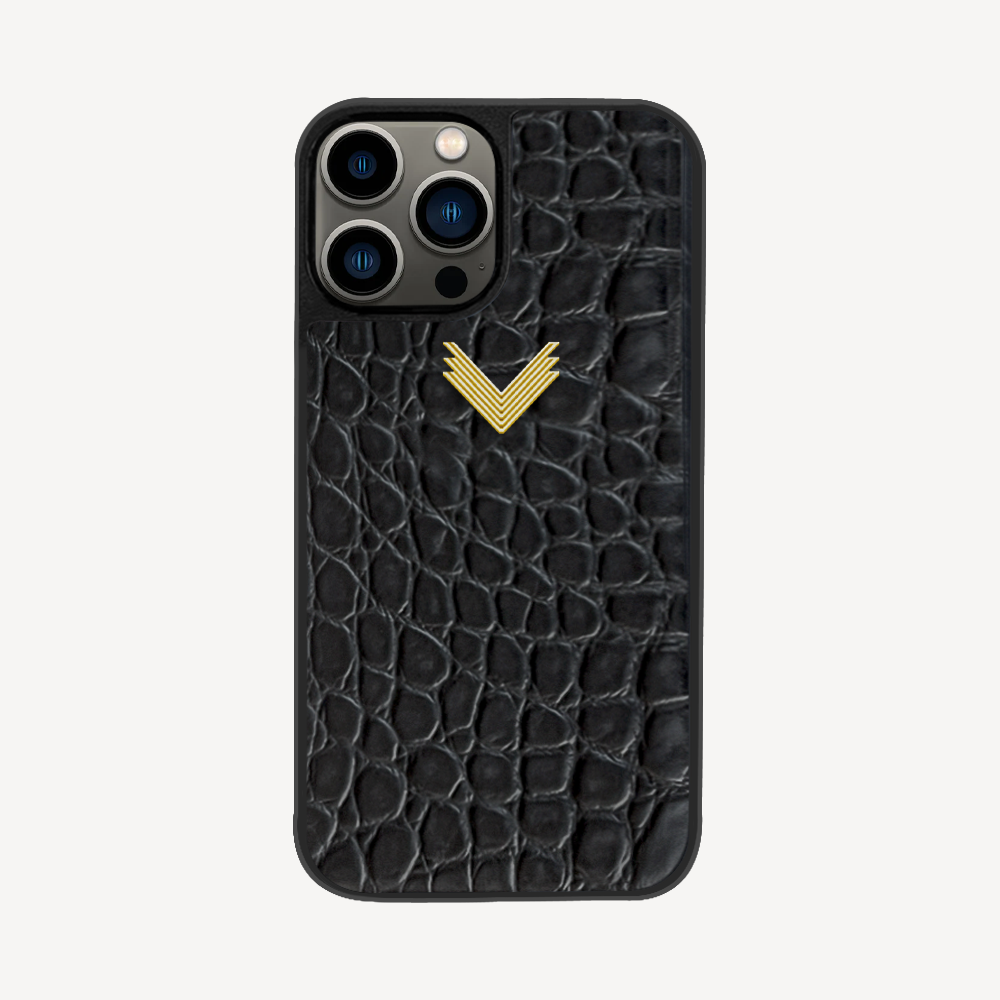iPhone 12/12 Pro Phone Case, Calf Leather, Crocodile Texture