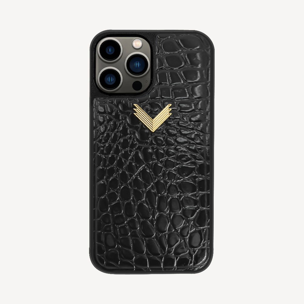 iPhone 12/12 Pro Phone Case, Calf Leather, Crocodile Texture