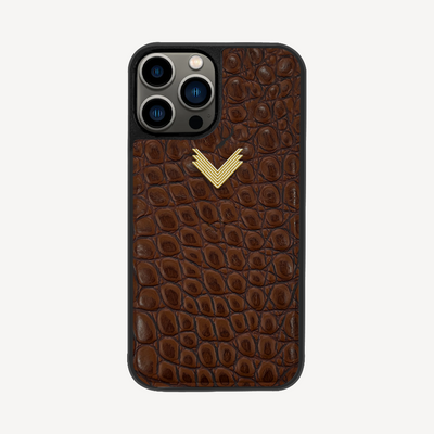 iPhone 12/12 Pro Phone Case, Calf Leather, Crocodile Texture