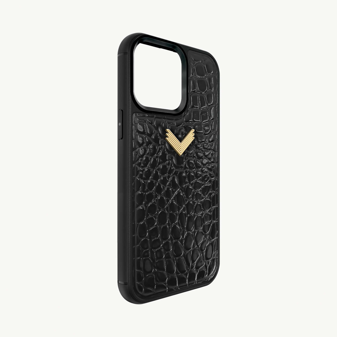 iPhone 13 Pro Phone Case, Calf Leather, Crocodile Texture
