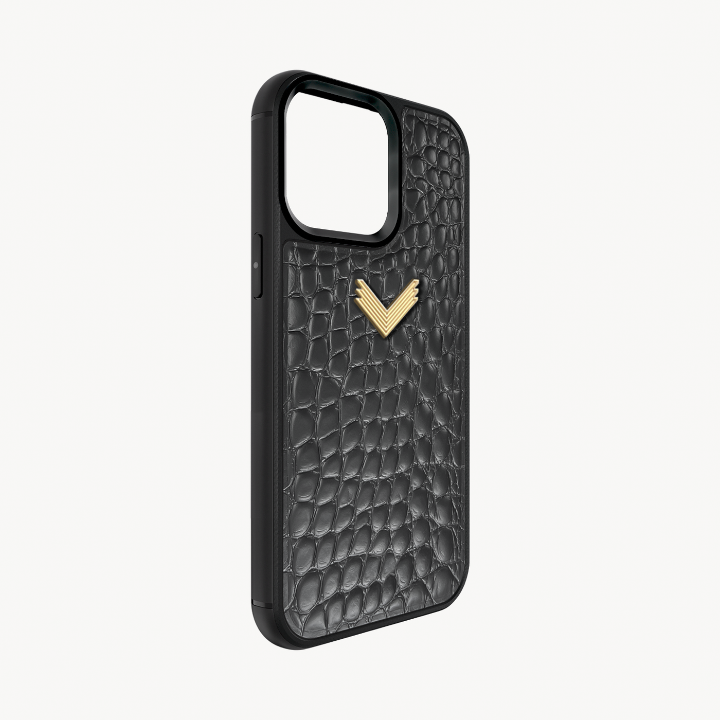 iPhone 13 Pro Phone Case, Calf Leather, Crocodile Texture