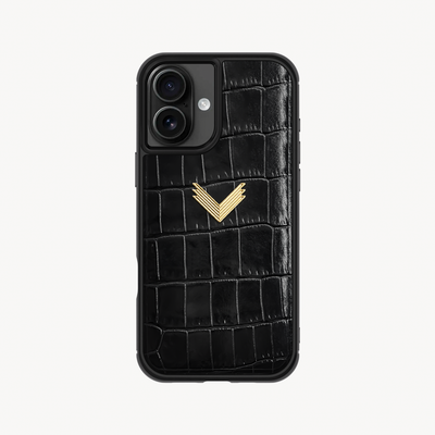 iPhone 17 Phone Case, Calf Leather, Crocodile Texture