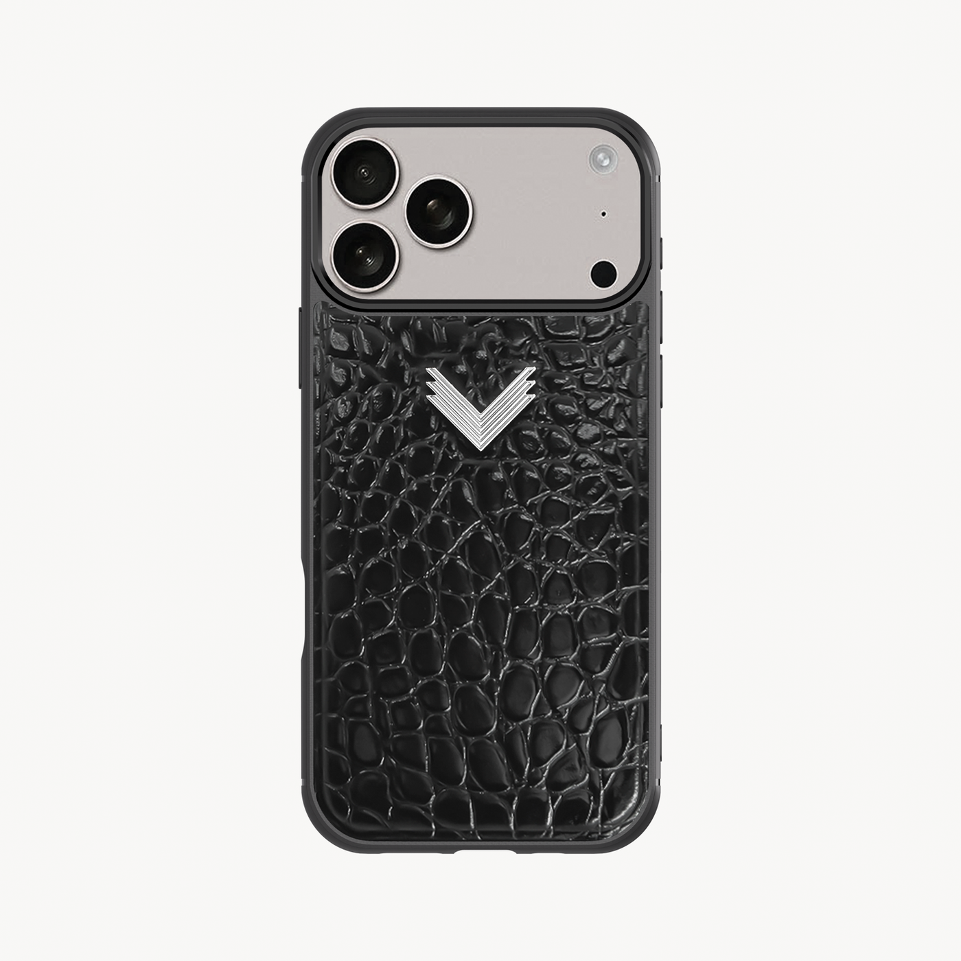 iPhone 17 Pro Phone Case, Calf Leather, Crocodile Texture