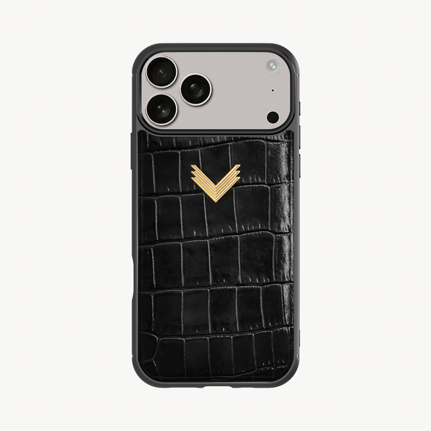 iPhone 17 Pro Max Phone Case, Calf Leather, Crocodile Texture