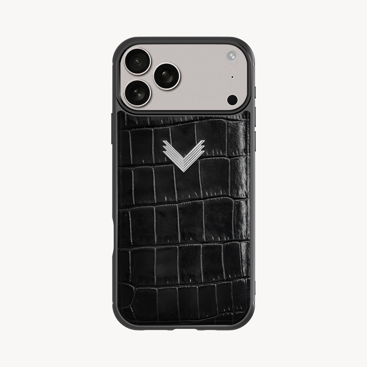 iPhone 17 Pro Max Phone Case, Calf Leather, Crocodile Texture