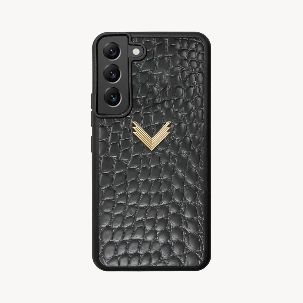 Samsung S21 Phone Case, Calf Leather, Crocodile Texture