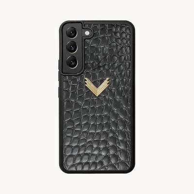 Samsung S21 Phone Case, Calf Leather, Crocodile Texture