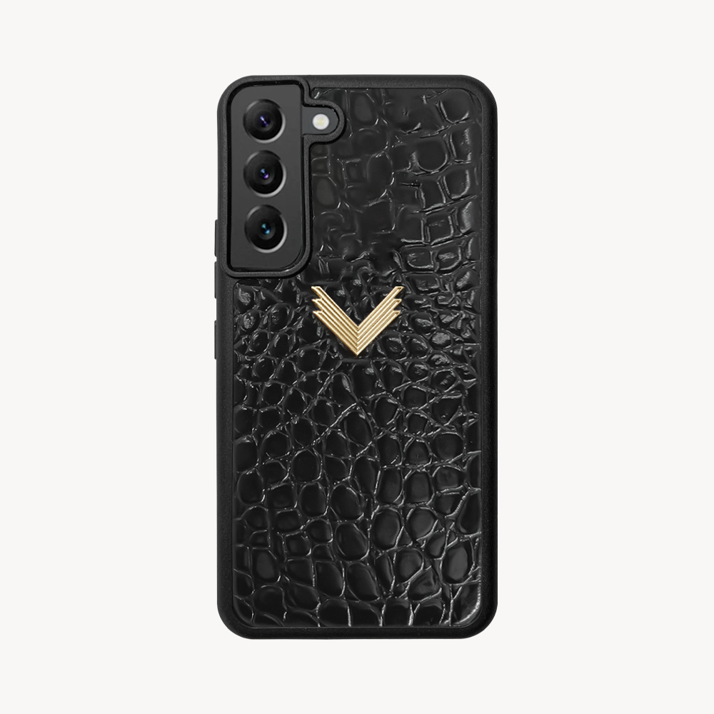 Samsung S21 Phone Case, Calf Leather, Crocodile Texture