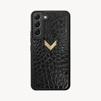 Samsung S21 Phone Case, Calf Leather, Crocodile Texture