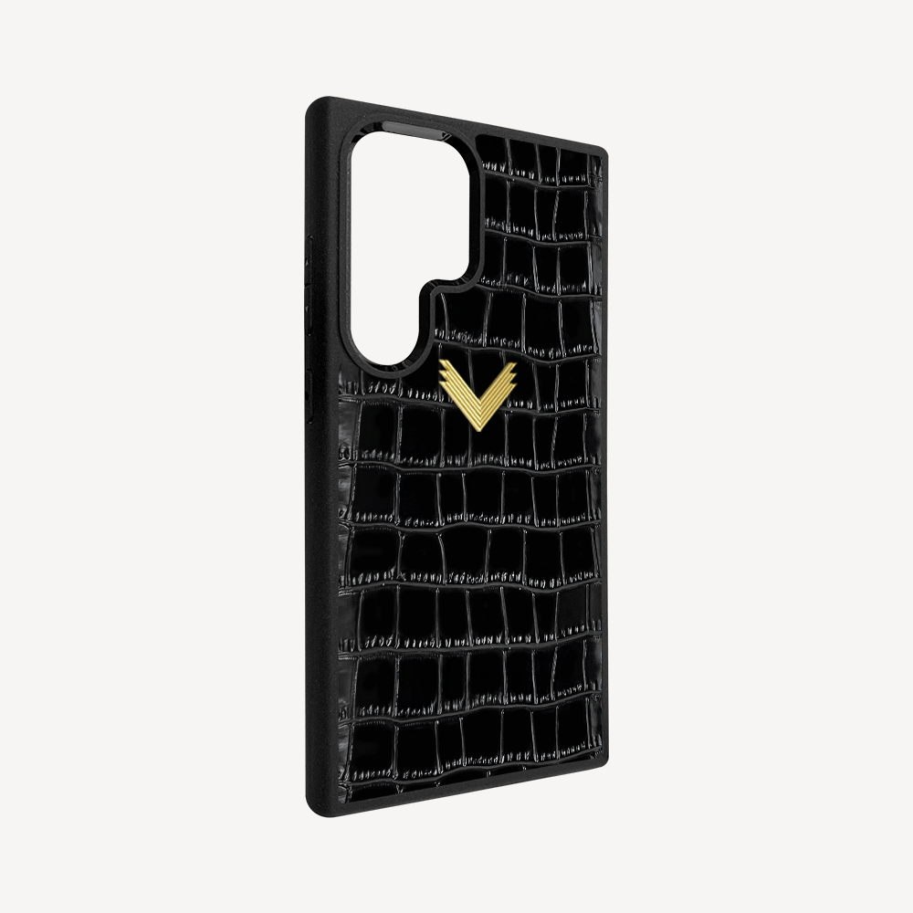 Samsung S25 Ultra Phone Case, Calf Leather, Crocodile Texture