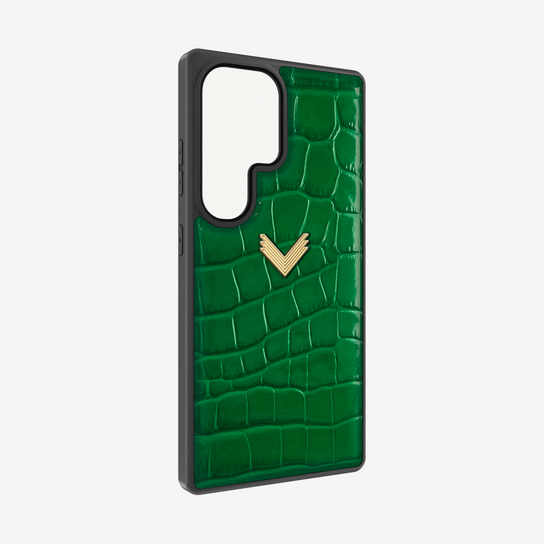 Samsung S25 Ultra Phone Case, Calf Leather, Crocodile Texture