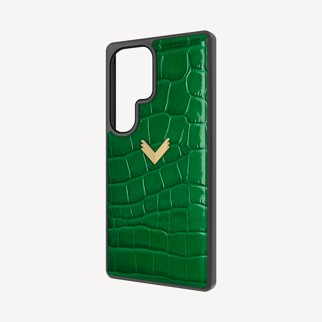 Samsung S25 Ultra Phone Case, Calf Leather, Crocodile Texture