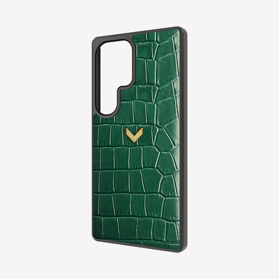 Samsung S25 Ultra Phone Case, Calf Leather, Crocodile Texture