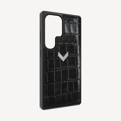 Samsung S25 Ultra Phone Case, Calf Leather, Crocodile Texture