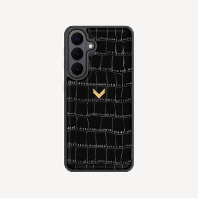 Samsung S26 Plus Phone Case , Calf Leather, Crocodile Texture