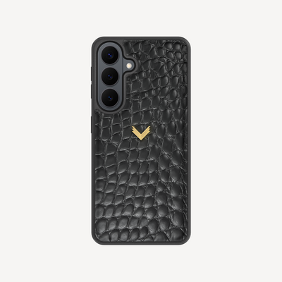 Samsung S26 Phone Case, Calf Leather, Crocodile Texture