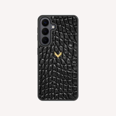 Samsung S26 Phone Case, Calf Leather, Crocodile Texture