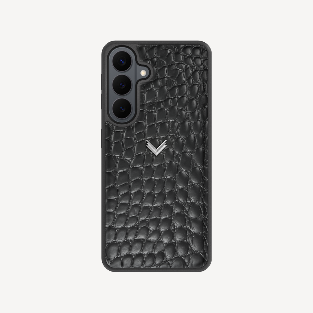 Samsung S26 Phone Case, Calf Leather, Crocodile Texture
