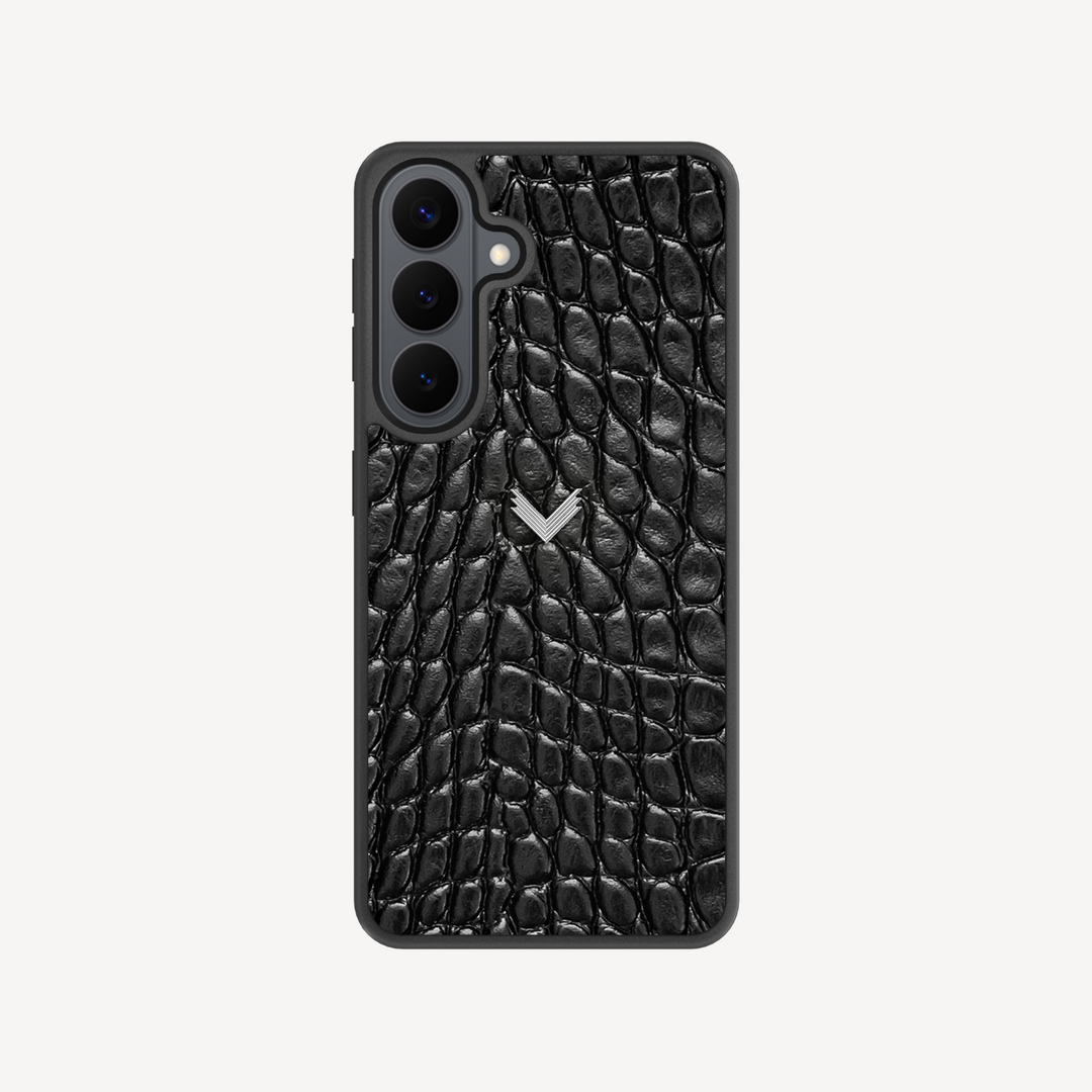 Samsung S26 Phone Case, Calf Leather, Crocodile Texture