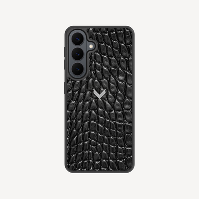Samsung S26 Phone Case, Calf Leather, Crocodile Texture