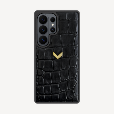 Samsung S26 Ultra Phone Case, Calf Leather, Crocodile Texture