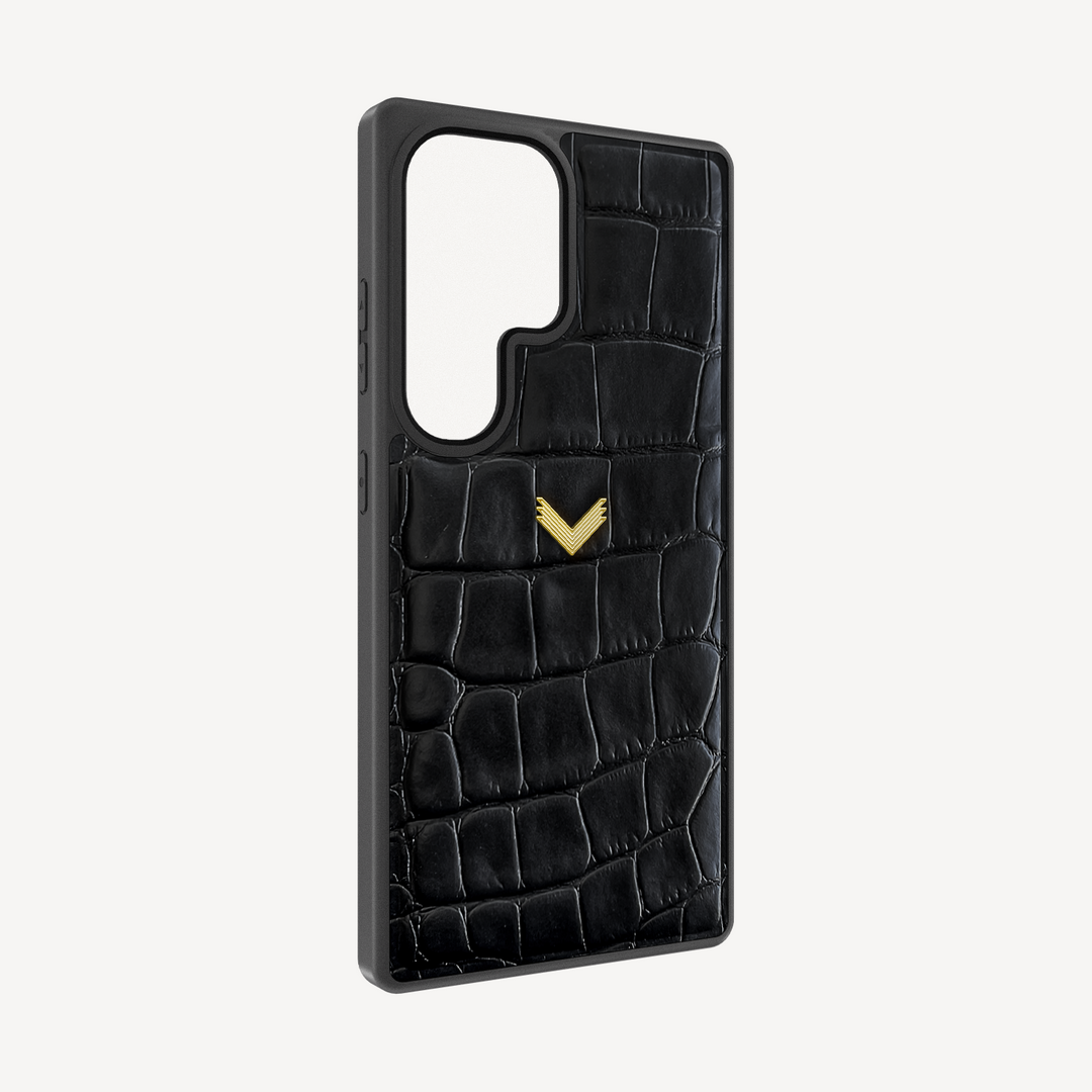 Samsung S26 Ultra Phone Case, Calf Leather, Crocodile Texture