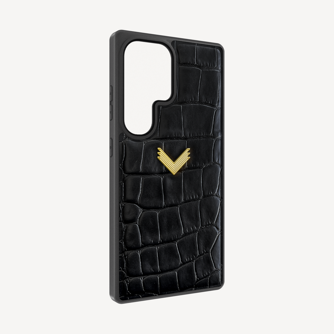 Samsung S26 Ultra Phone Case, Calf Leather, Crocodile Texture
