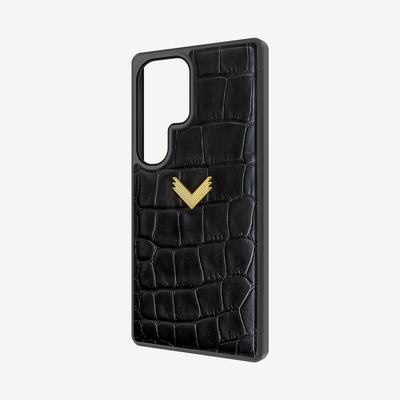 Samsung S26 Ultra Phone Case, Calf Leather, Crocodile Texture