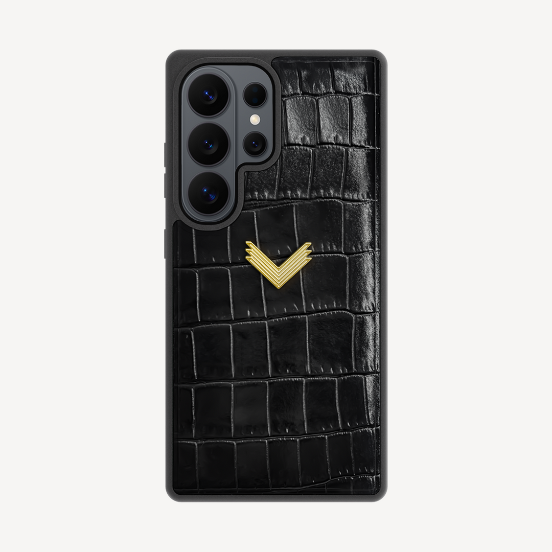 Samsung S26 Ultra Phone Case, Calf Leather, Crocodile Texture
