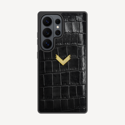 Samsung S26 Ultra Phone Case, Calf Leather, Crocodile Texture